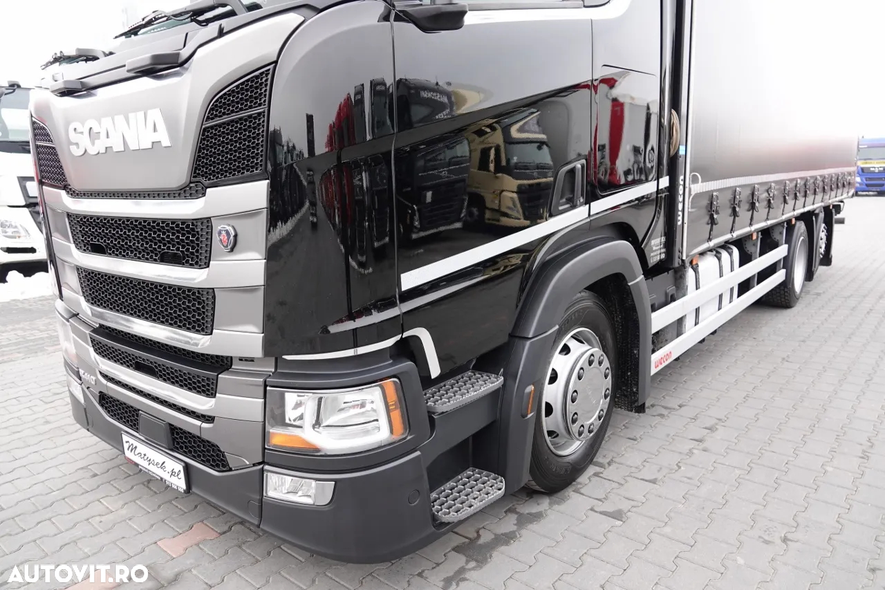 Scania R 410 / 6x2 / PERDEA - 7,8 m / SOLO / ACOPERȘ RIALAT / CONTRACTUL DE SERVICE - 6