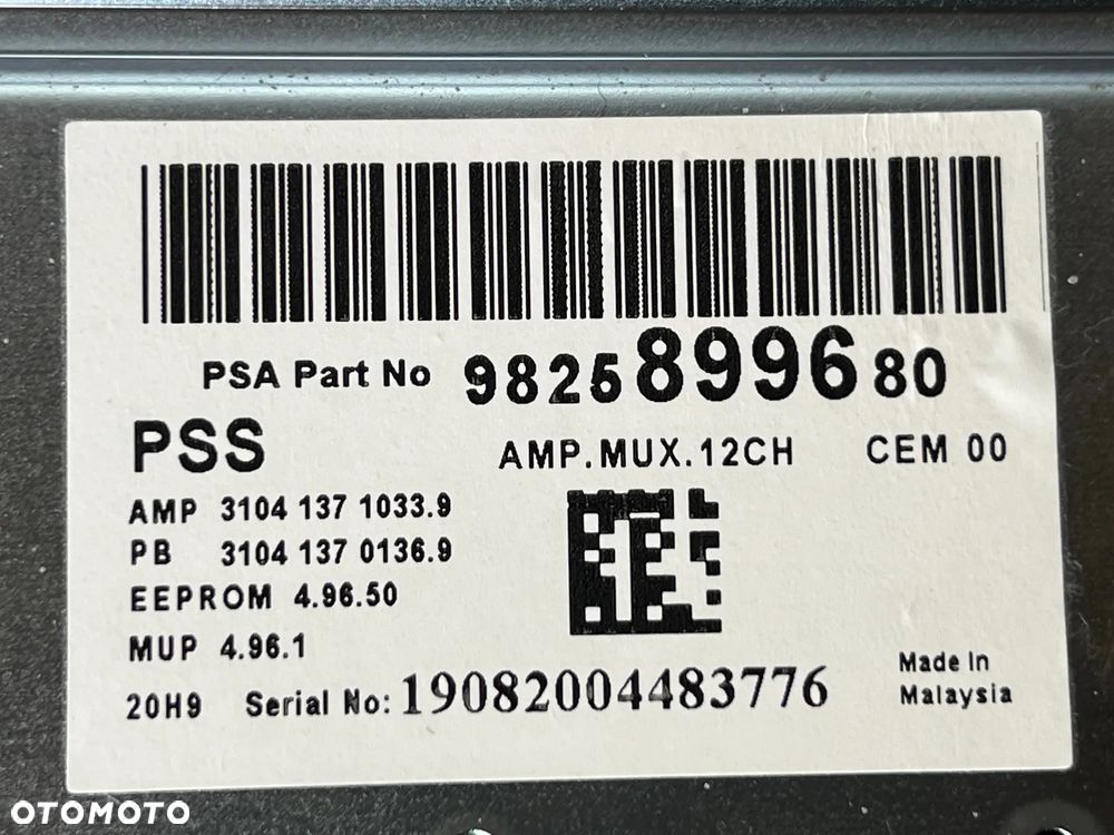 WZMACNIACZ STEROWNIK MODUŁ NAGŁOŚNIENIA DENON CITROEN DS3 CROSSBACK PEUGEOT 208 OPEL 9825899680 - 3