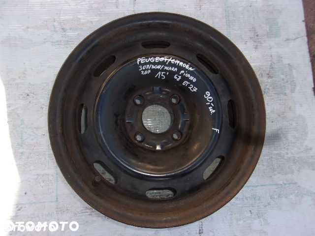 FELGA PEUGEOT 307 308 CITROEN 15" ET27 - 1