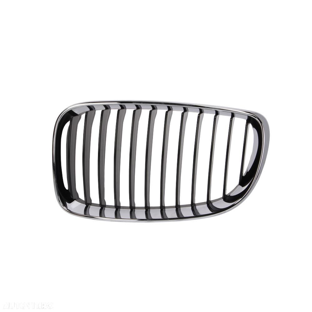 Grila radiator Bmw Seria 1 (E81/E82/E87/E88), 2007-09.2011, stanga/dreapta, crom/negru, 51137166439, 200105-9 - 1