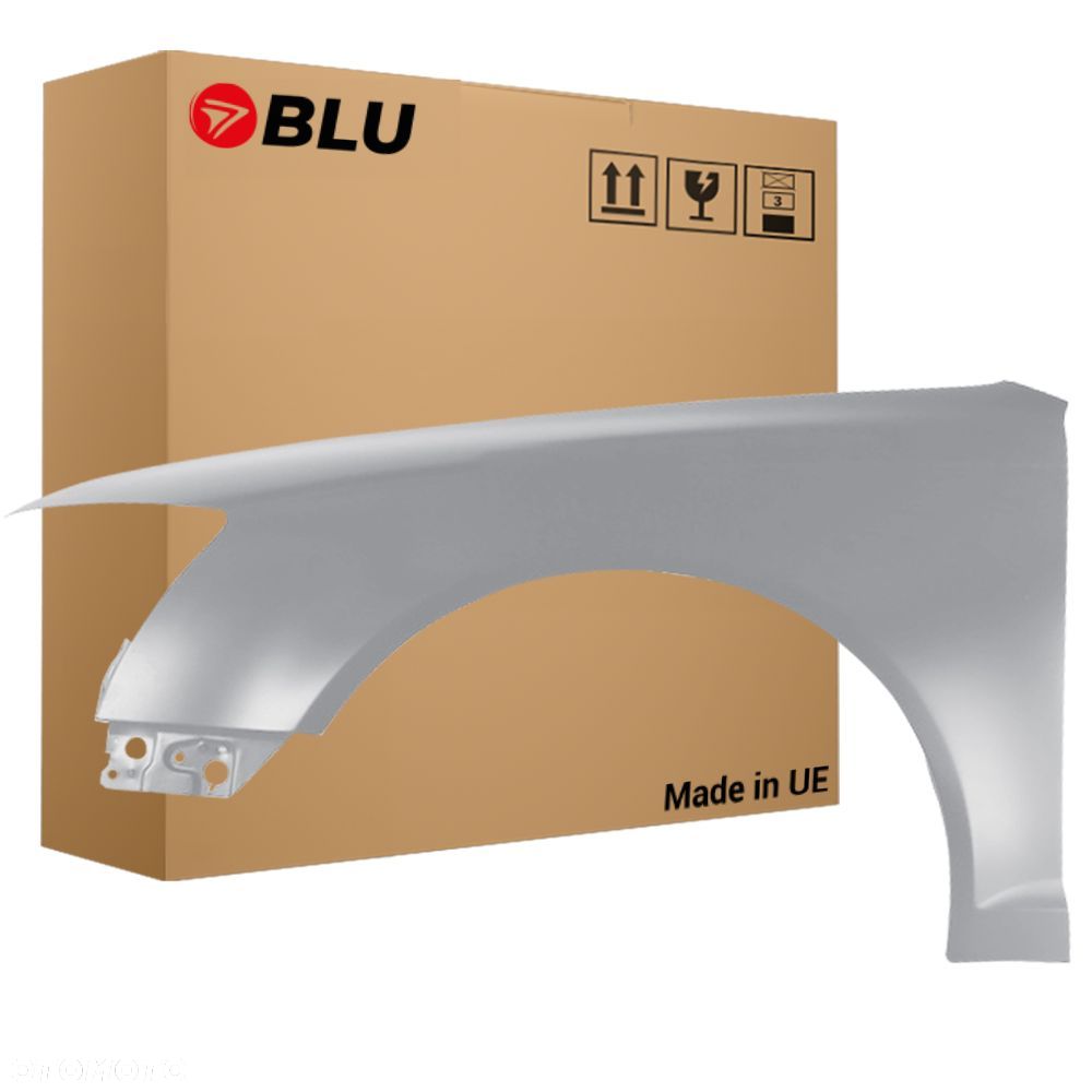 BLU Błotnik Audi A6 C6 Lift LY7W Lewy Srebrny 2008-2011 przód SilberSee