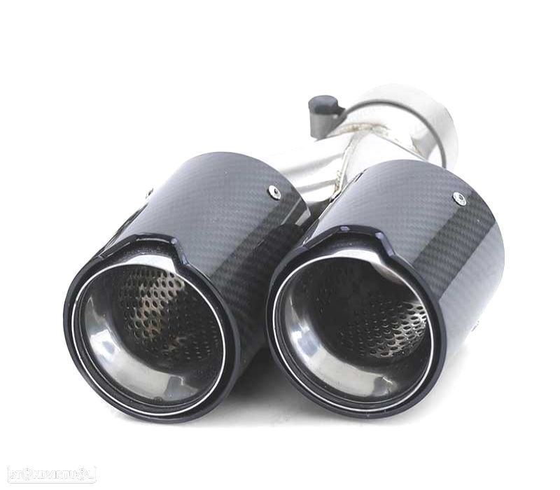 PONTEIRA DE ESCAPE DIREITA BMW LOOK M PERFORMANCE CROMADO CARBONO - 2