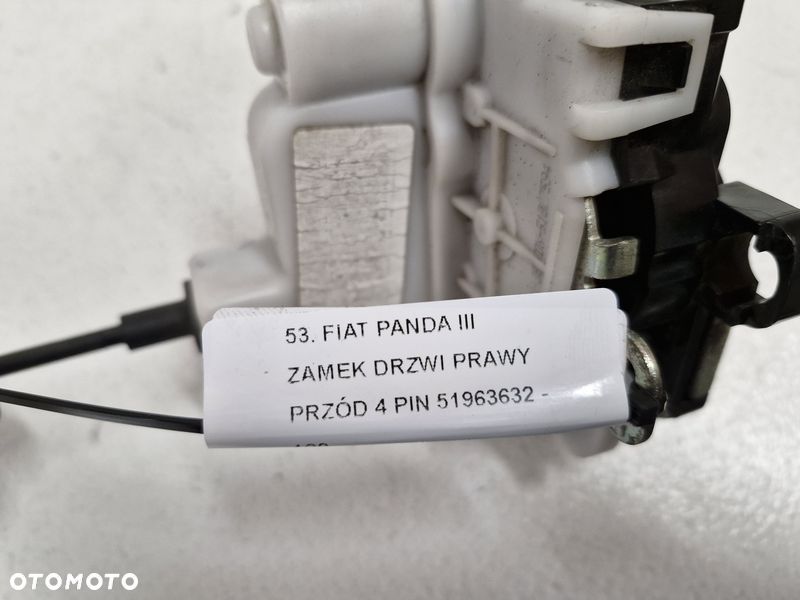 FIAT PANDA III 3 ZAMEK DRZWI PRAWY RZÓD 4 PIN EU EUROPA 51963632 - 5