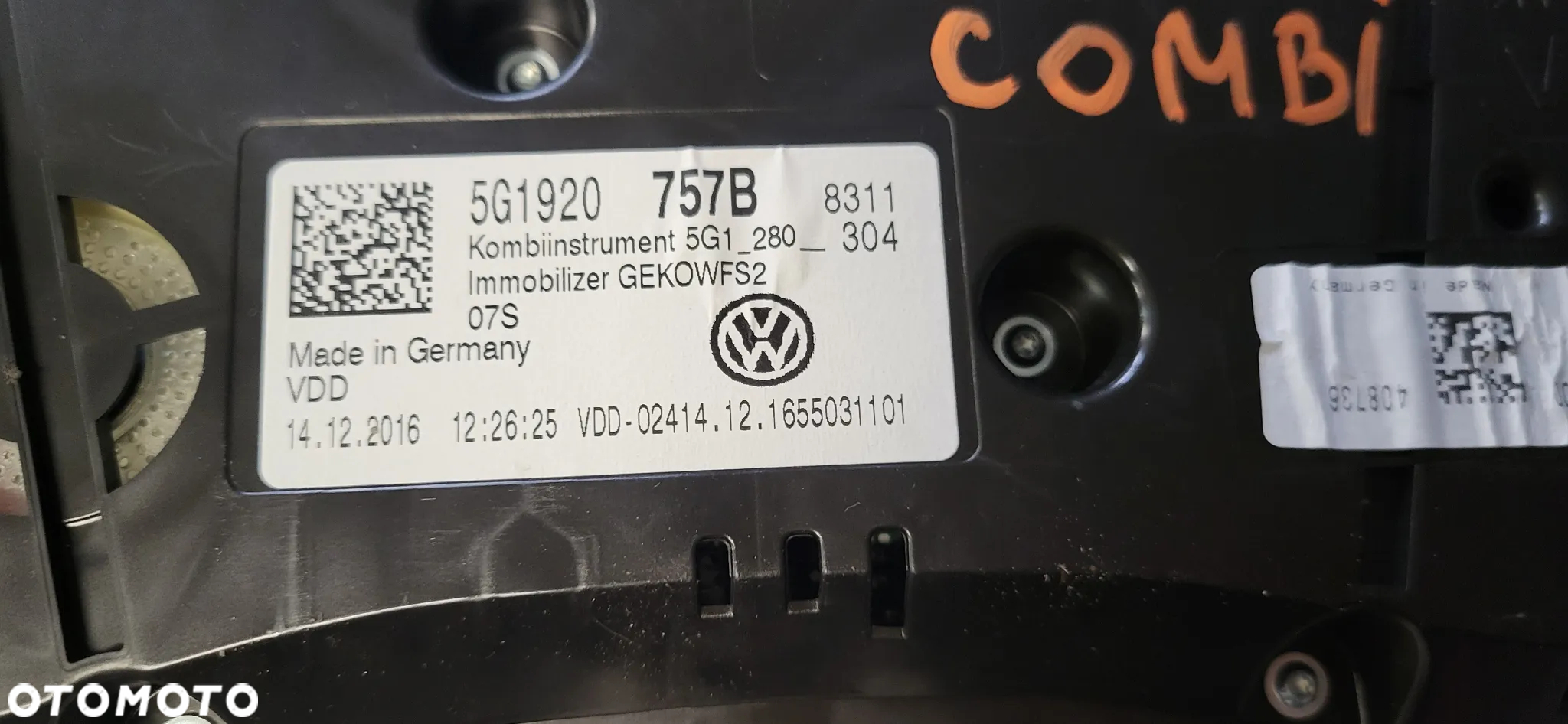 VW GOLF VII 16r 2.0 TDI LICZNIK ZEGAR 5G1920757B - 3