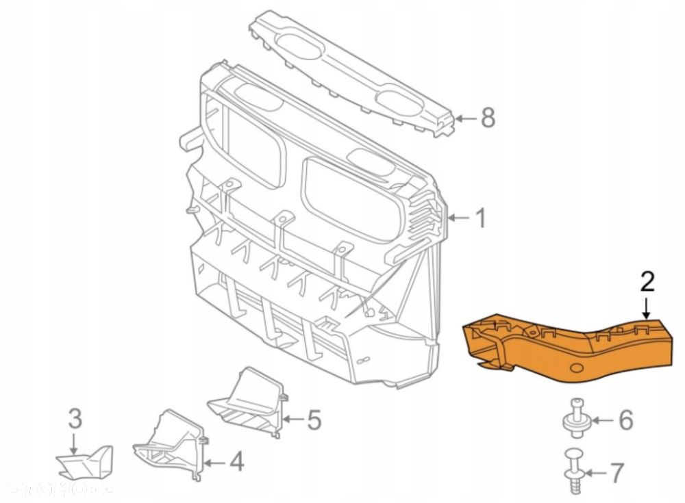 PAS PRZEDNI Wzmocnienie czołowe wlot powietrza KANAŁ BMW X5 F15 X6 F16 - 6
