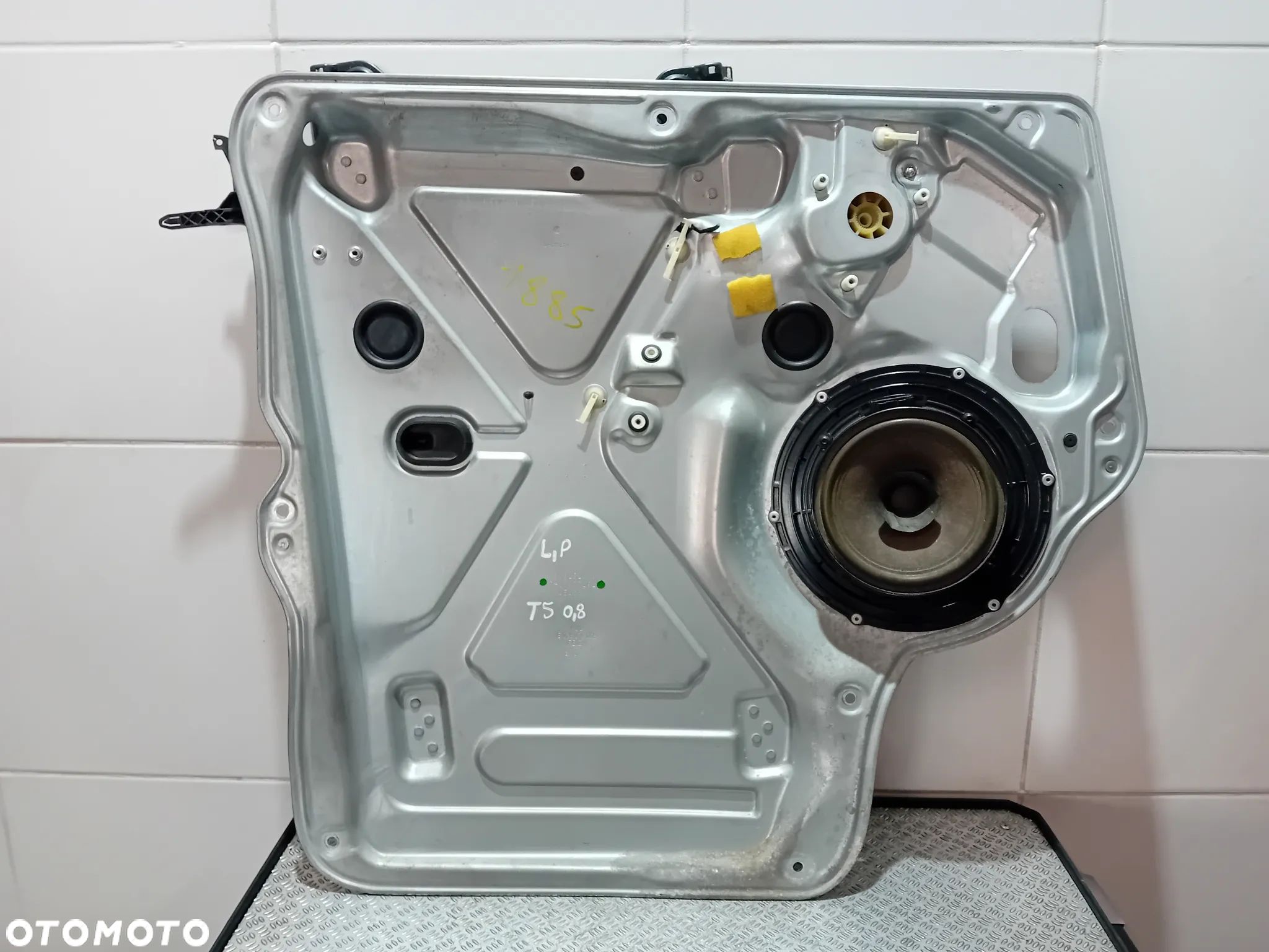 podnośnik szyby mechanizm lewy przód VW T5 2008 7H0837729L - 1