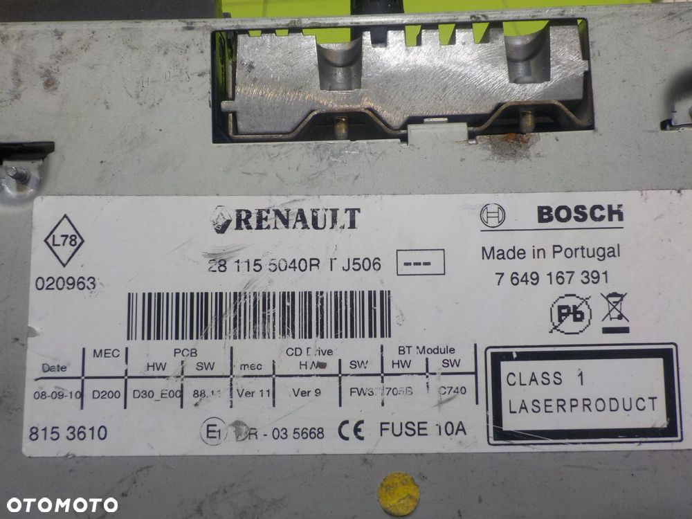 MEGANE III 10r CABRIO 2D radio CD 7649167391 - 12