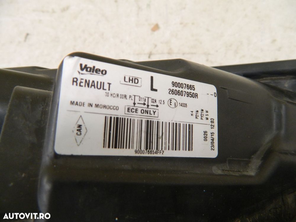 Far stanga dacia Dokker / Lodgy, 2012, 2013, 2014, 2015, 2016, 2017, 2018, cod origine 260607950R. - 6