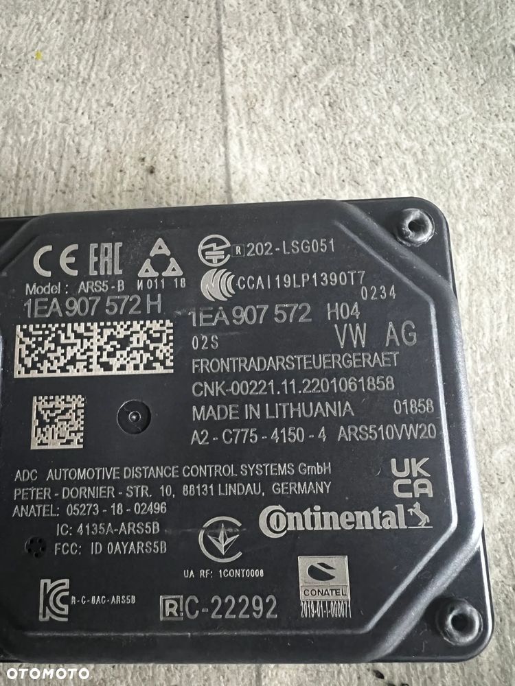 RADAR ACC SENSOR DISTRONIC CZUJNIK VW SKODA AUDI 1EA907572 - 3
