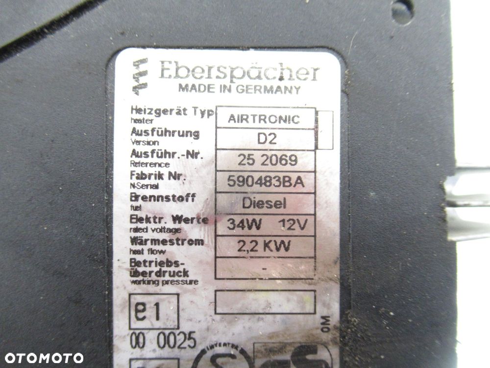 WEBASTO EBERSPACHER  RENAULT TRAFIC II 252069 590483BA - 2