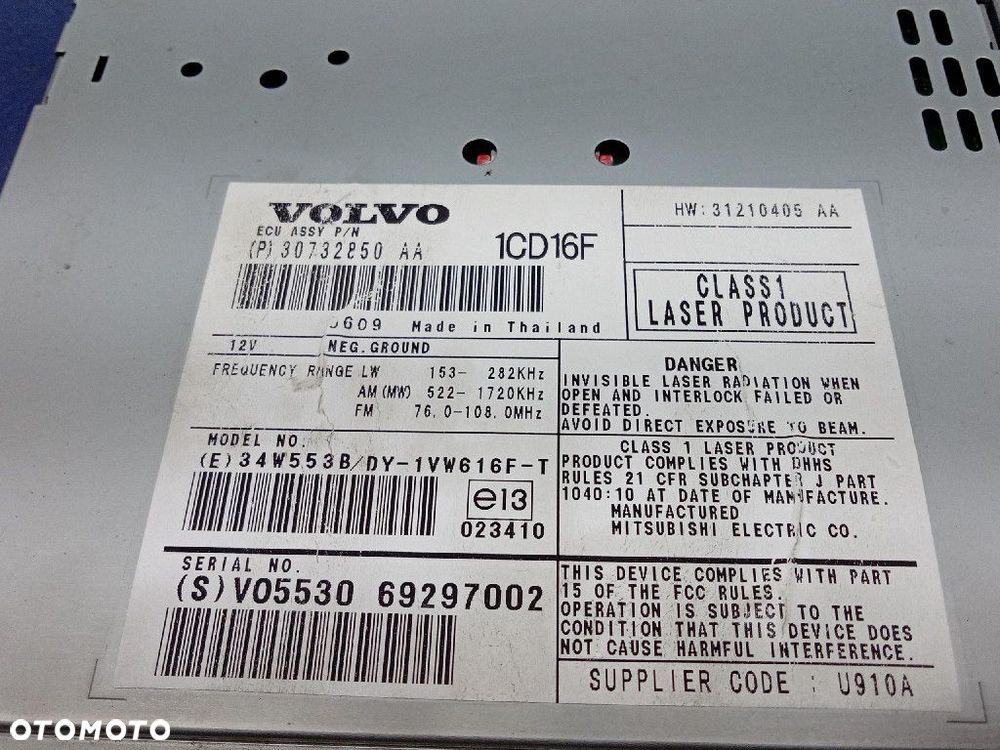 VOLVO S40 II 04- RADIO  NAWIGACJA 30732850AA - 7