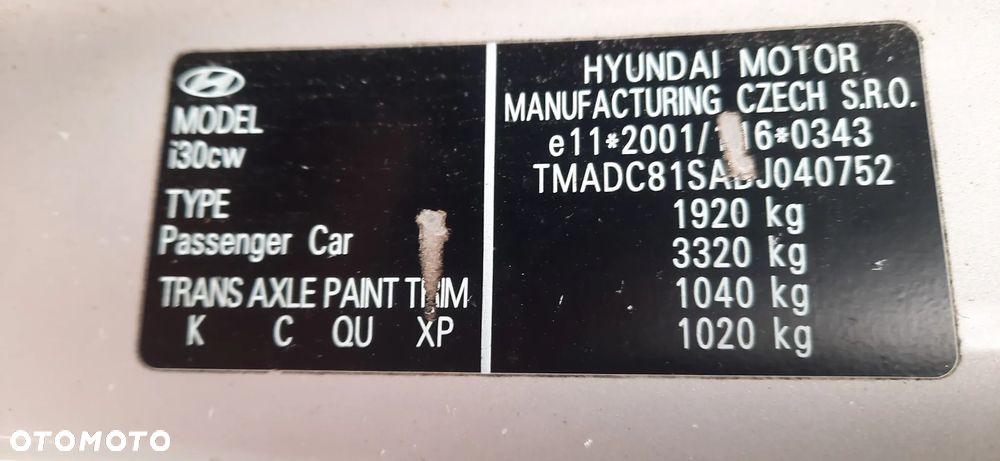 Hyundai I30 CW Kombi Lakier QU Silnik 1.6 crdi D4FB - 4