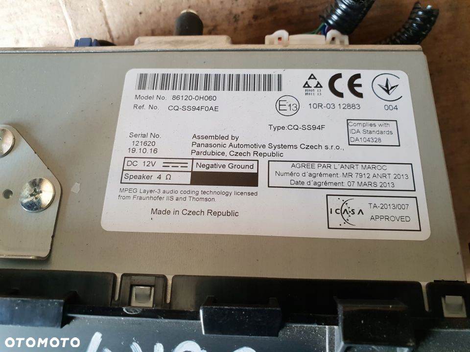 TOYOTA AYGO II RADIO CD 86120-0H060 86120-0H050 - 2