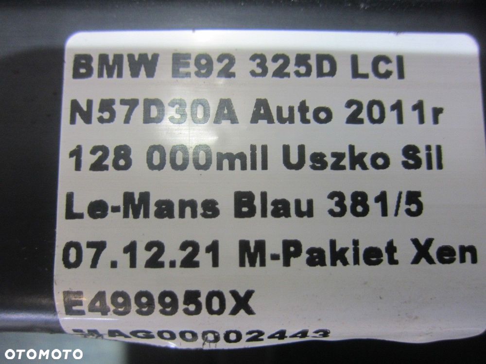 BMW E92 E93 PAS PRZEDNI WZMOCNIENIE CZOŁOWE 51117267671 51718046509 MPAKIET - 12