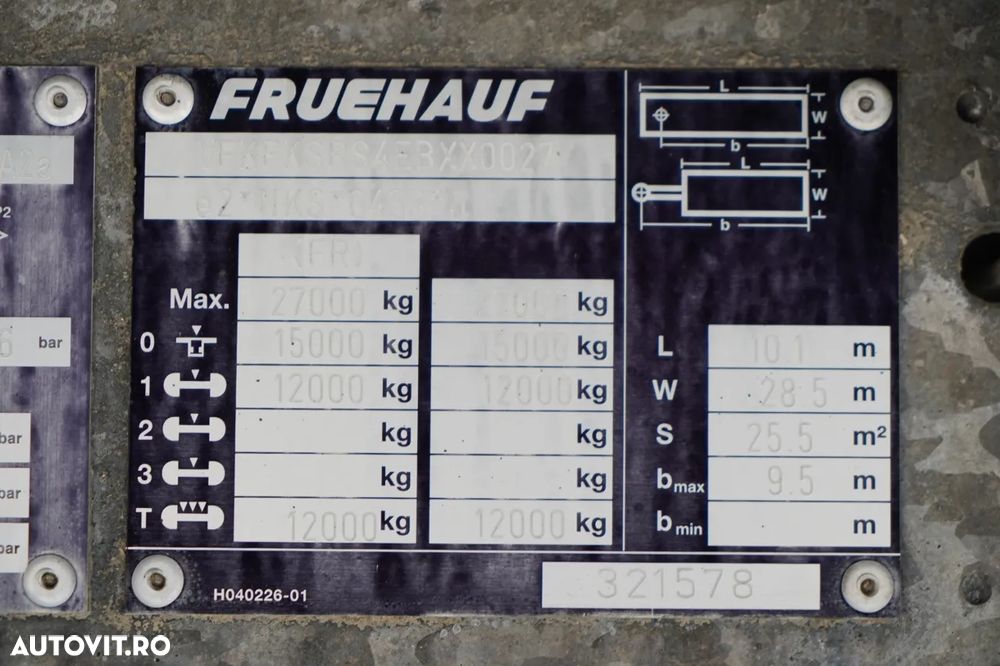 Fruehauf CONTAINER / DHOLLANDIA LIFT / PODEA RESISTENTĂ / - 24