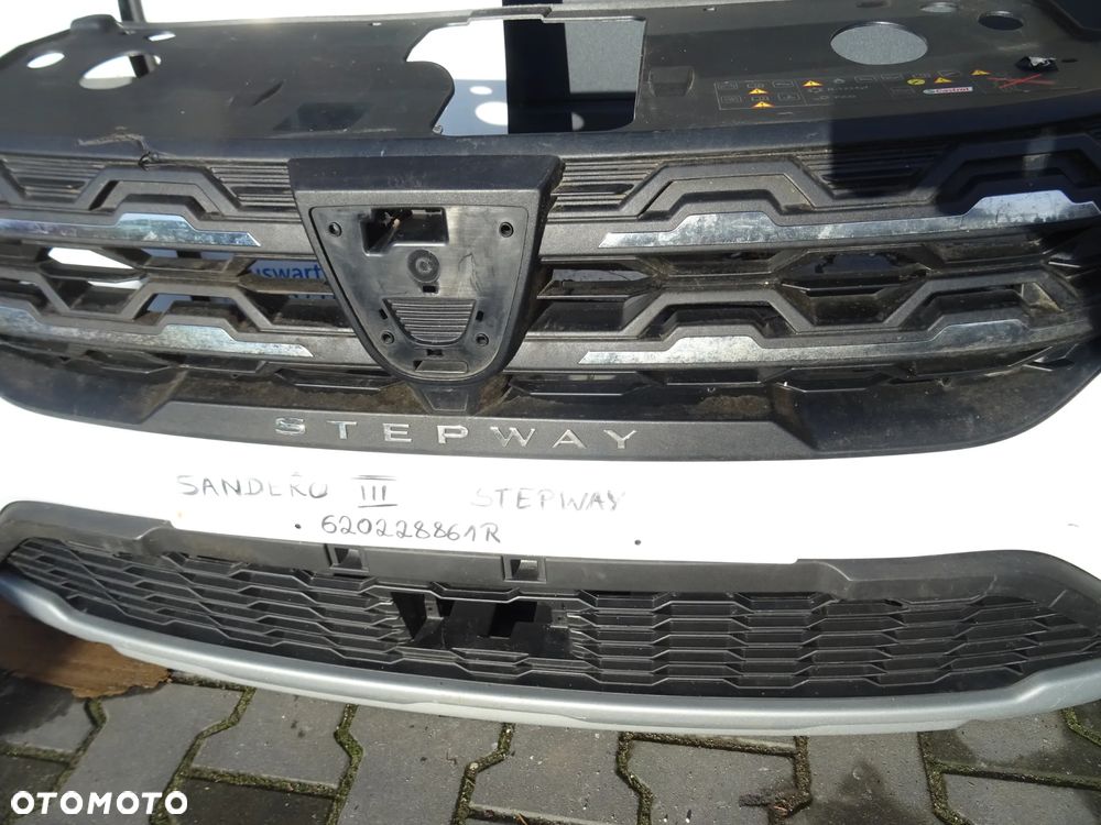 DACIA SANDERO III 3 STEPWAY ZDERZAK PRZEDNI PRZOD BIALY LADNY WYSYLKA W CENIE - 5