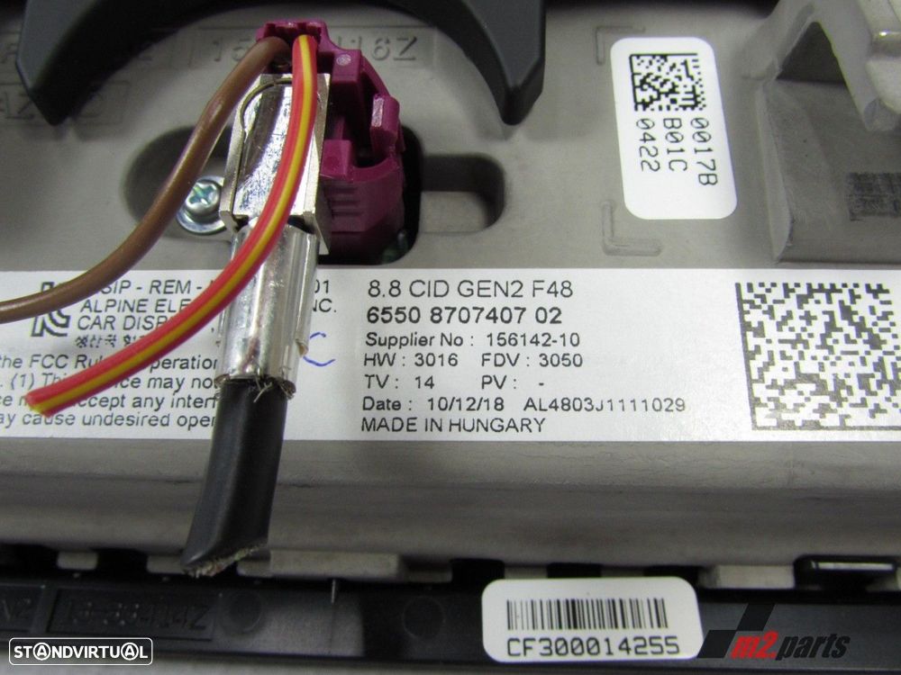 Monitor / Display Central Profissional 8.8 Usado / Original BMW X1 (F48)/BMW X2... - 3