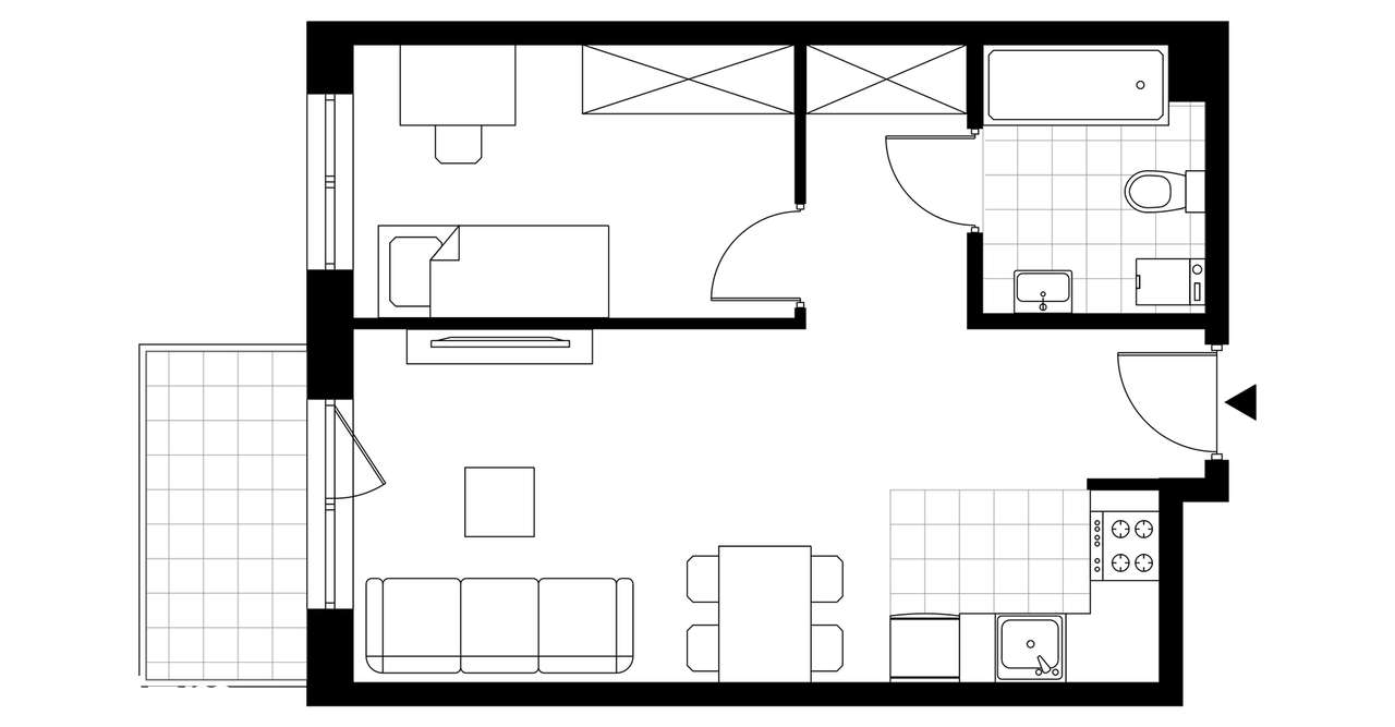 2-pokojowe mieszkanie 39m2 + balkon - Pełny obrazek: 4/8