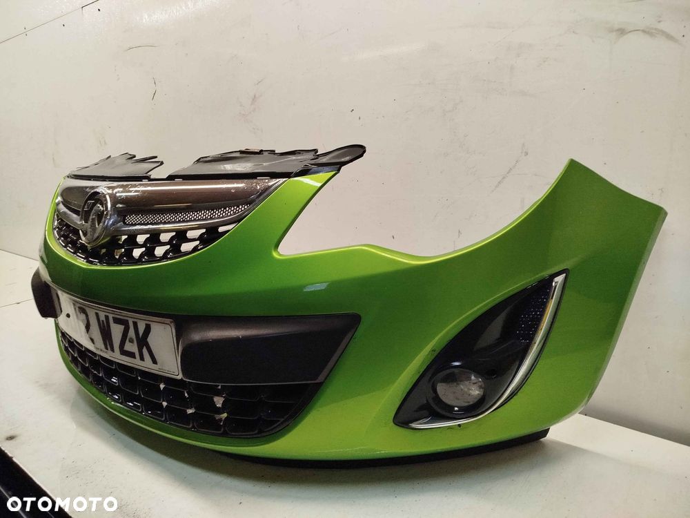 ^ ZDERZAK PRZÓD PRZEDNI OPEL CORSA D LIFT FL Z30P ZIELONY HALOGENY - 3