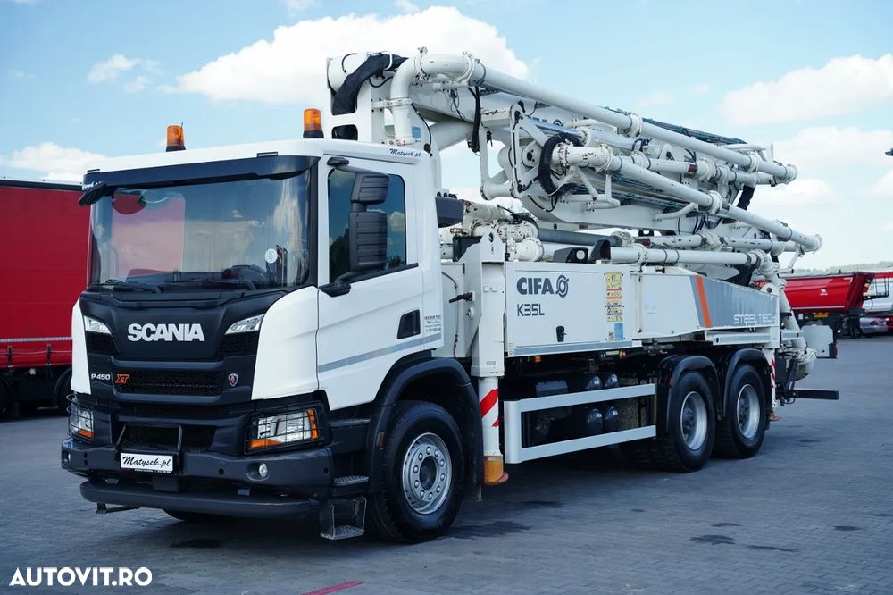 Scania P 450 XT / 6x4 / POMPĂ DE BETON CIFA K35L / ANUL 2019 / RADIOCOMANDĂ / IMPORTAT - 10