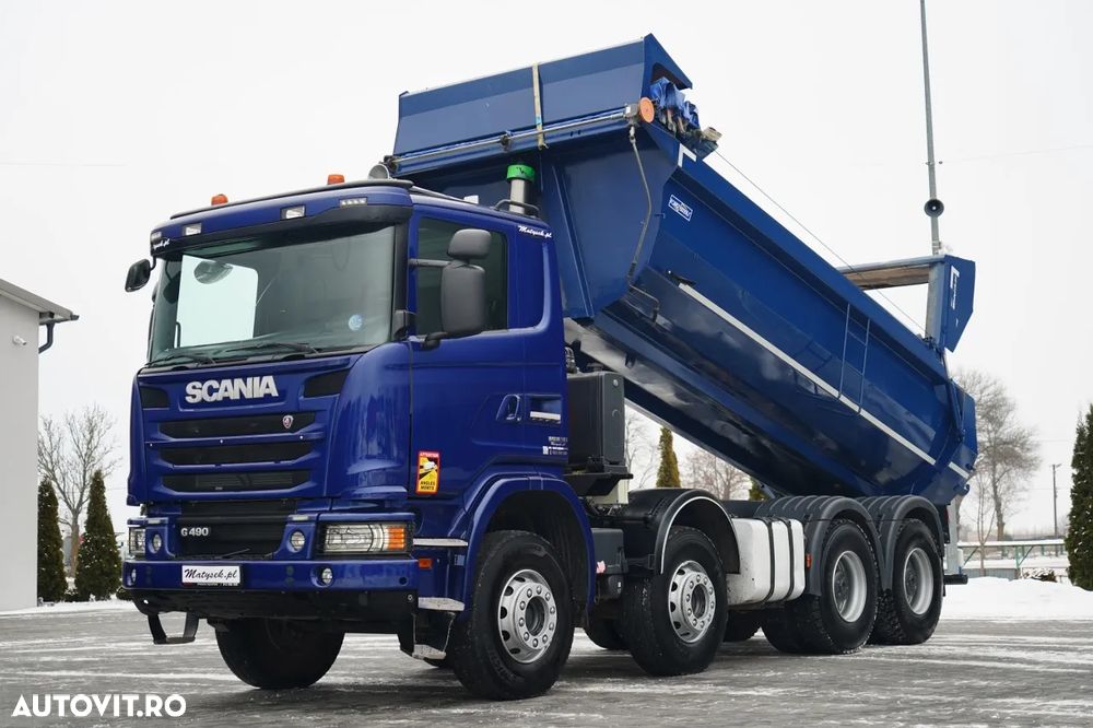 MAN G 490 / 8x4 / BASCULATOR SPATE / CLAPETĂ HIDRAULICĂ / CORTINĂ AUTOMATĂ / MANUALĂ / EURO 6 - 1