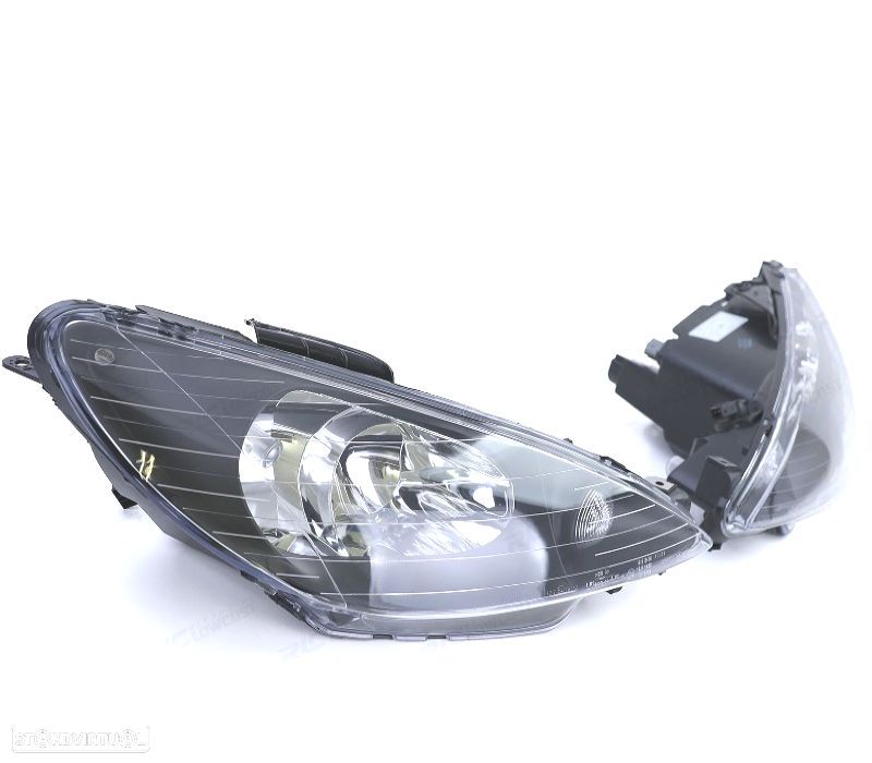 FARÓIS PEUGEOT 206 06- CABRIO HATCHBACK SW GTI PRETO H7 - 2