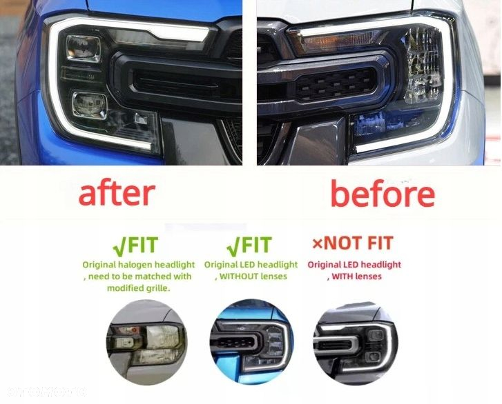 Reflektory Lampy kpl Full Led Performance Raptor look Ford Ranger VI mk6 t9 - 6