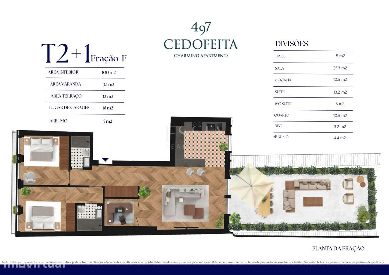 Apartamento T2 + 1 Novo com Terraço em Cedofeita - Grande imagem: 5/9