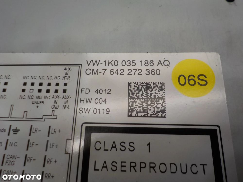 VOLKSWAGEN PASSAT B7 RADIOODTWARZACZ 1K0035186AQ - 3