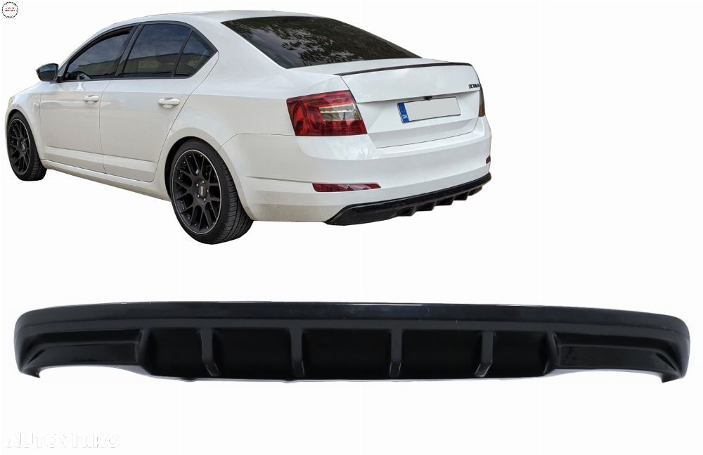 Difuzor Bara Spate Skoda Octavia III Sedan Wagon (2013-2019) Negru Lucios- livrare gratuita - 20