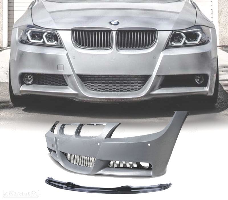 PÁRA-CHOQUES BMW E90 E91 05-08 PDC + SPOILER FRONTAL LOOK M PERFORMANCE - 1