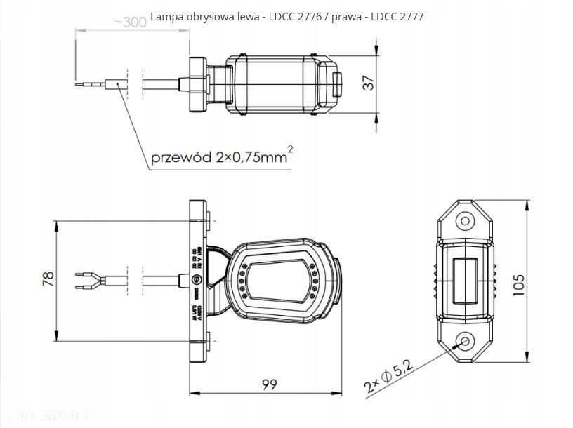 LAMPA OBRYSOWA LED OBRYSÓWKA LAWETA POMOC DROGOWA - 12