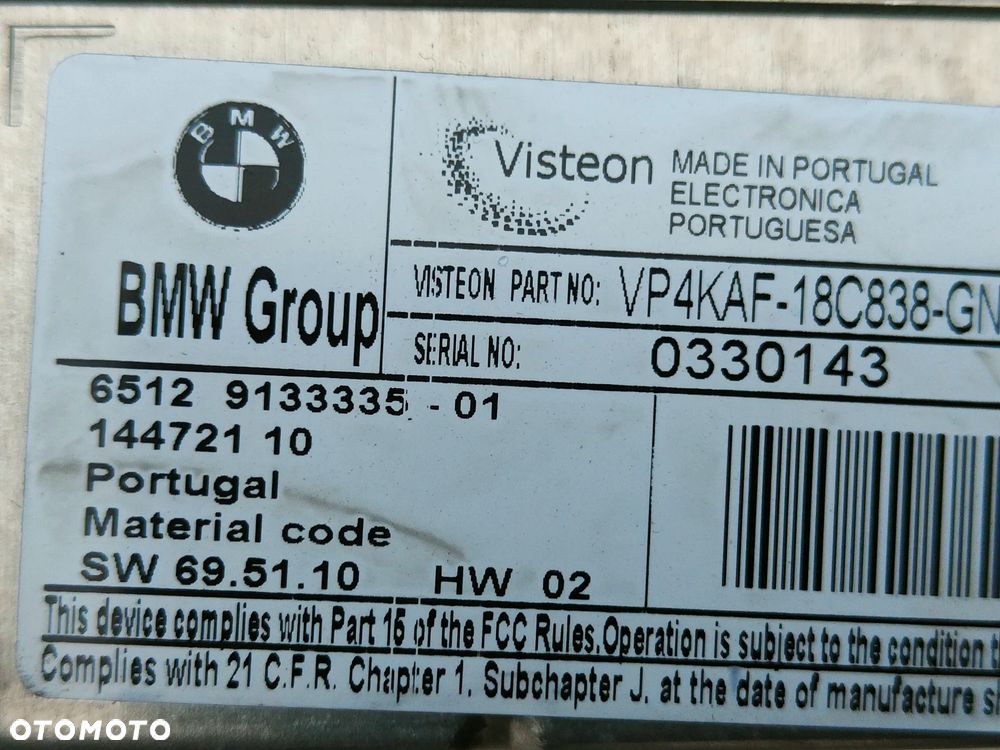 BMW E81 E84 E87 E90 E91 Radio CD Business 9133335 - 6