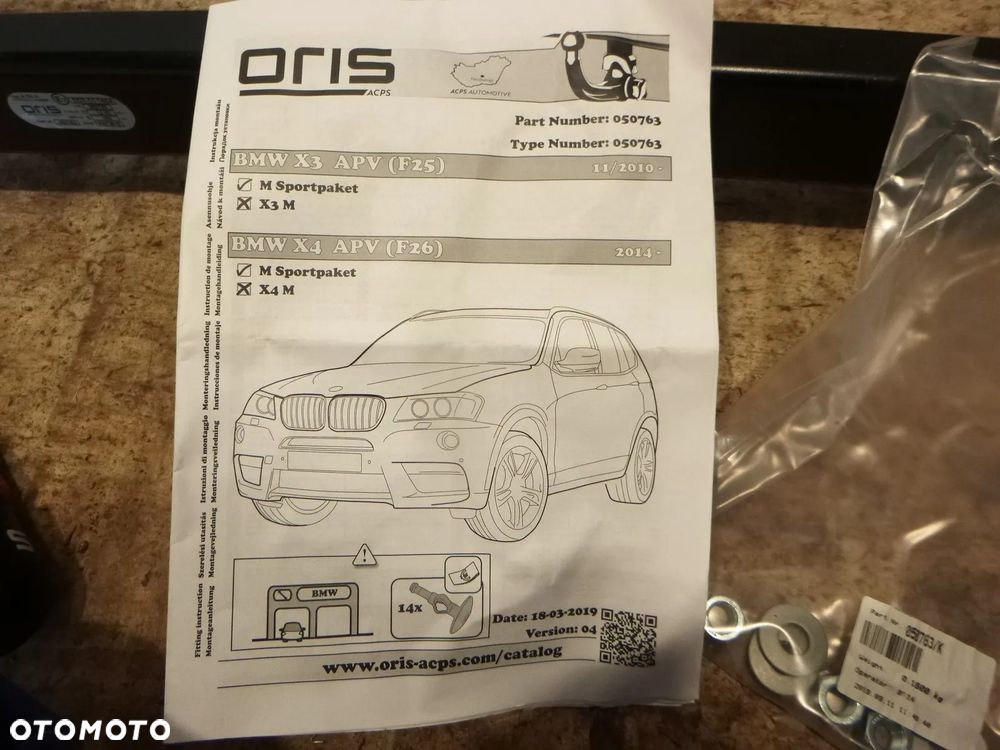 bmw x3 f25 x4 f26 hak nowy automat oris 050763 - 4