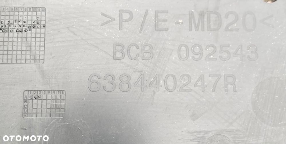 MEGANE 5 V E-TECH ETECH ORYGINALNA OSŁONA PŁYTA ZDERZAKA przedniego POD ZDERZAK PRZEDNI PRZÓD OBUDOWA OSŁONA SILNIKA  PODŁOGA POD SILNIK 4 IV  638440247R - 8