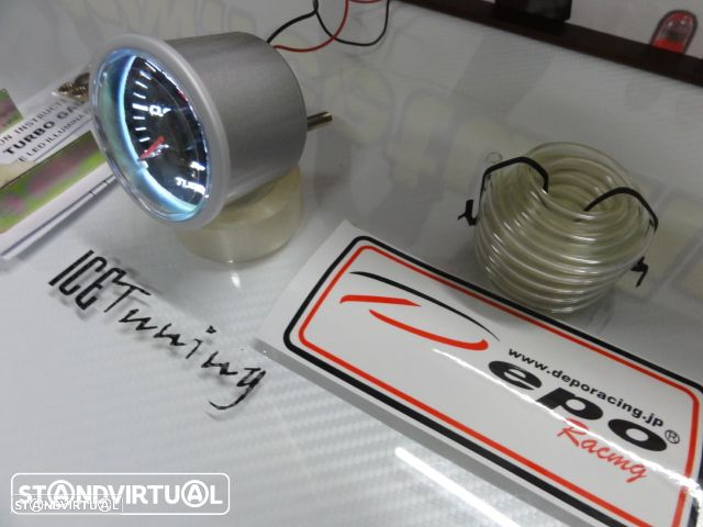 Manômetro da Pressão do Turbo 3 bar Fundo Preto c/iluminaçao led branco Depo Racing Japan 52mm de diametro c/2 anos de garantia - 9