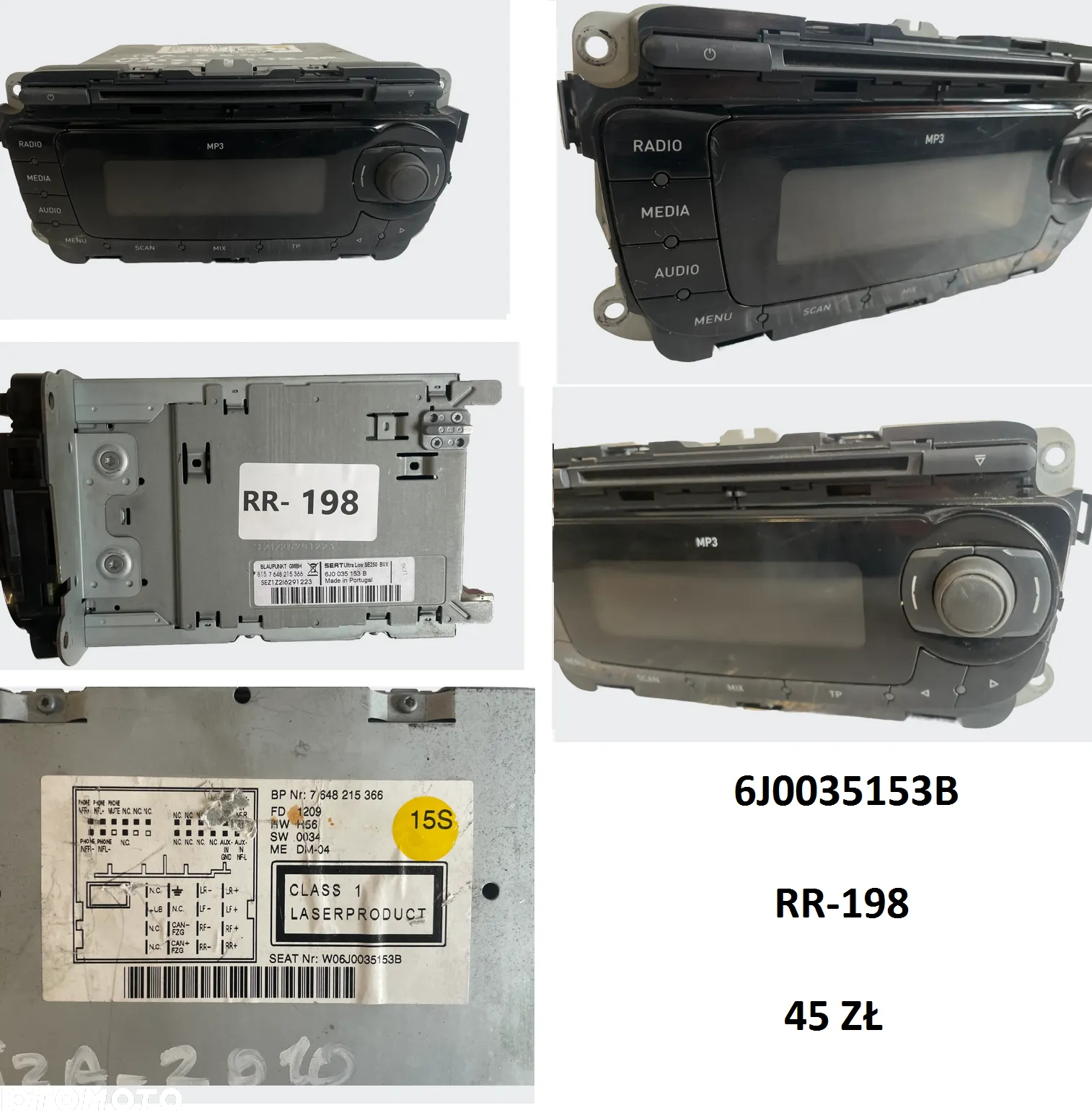 Radio CD Volkswagen Chrysler Jeep Dodge Mercedes Seat 1K0035186AD P05091509AG 6J0035153B A2038201686 A2098206589 - 4
