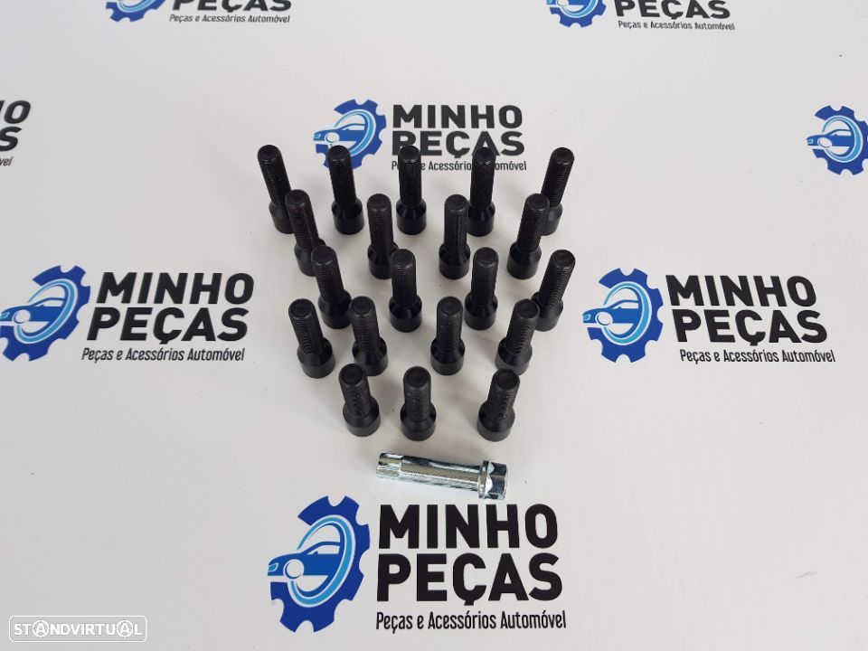 Pernos Aperto Interior Compridos Pretos M12x1.50 - 2