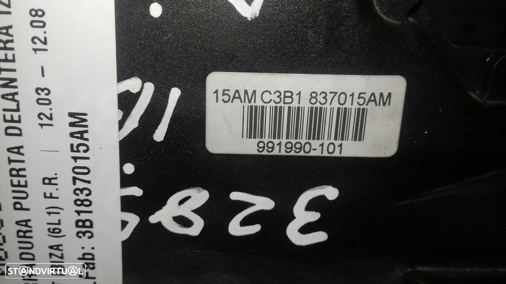 FECHADURA PORTA FRONTAL ESQUERDA SEAT IBIZA III 2006 -3B1837015AM - 3