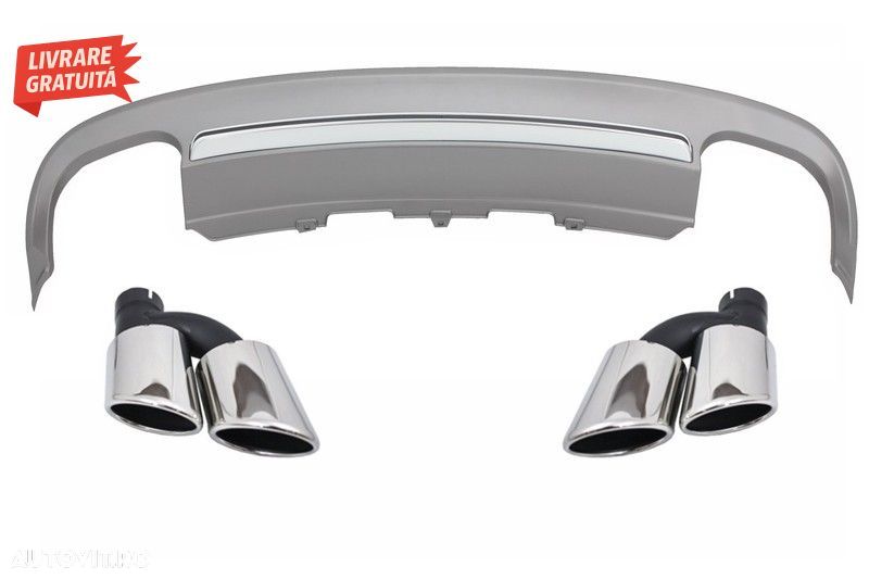 Difuzor Bara Spate cu Ornamente Evacuare Audi A5 8T 2 Usi (2012-2016) S5 Design- livrare gratuita - 1