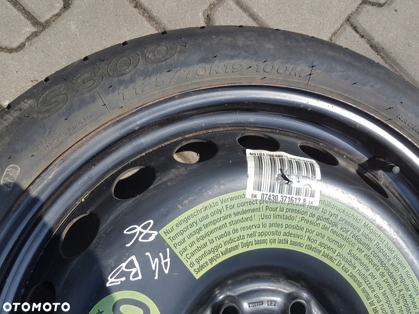 AUDI A4 B8 08-16r A5 8T KOŁO DOJAZDOWE 19 5X112 LEWAREK - 5
