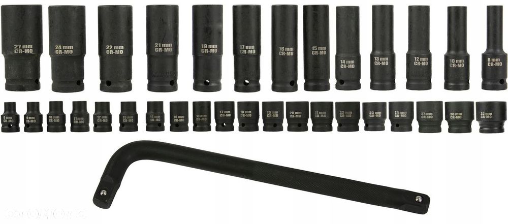 KLUCZE NASADOWE NASADKI UDAROWE 1/2" BJC 8-32mm 6-kąt 35el długie krótkie - 5