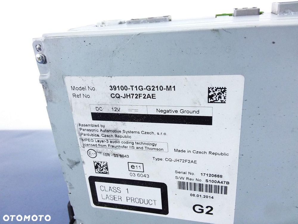 HONDA CR-V IV RADIO 39100-T1G-G210-M1 - 4