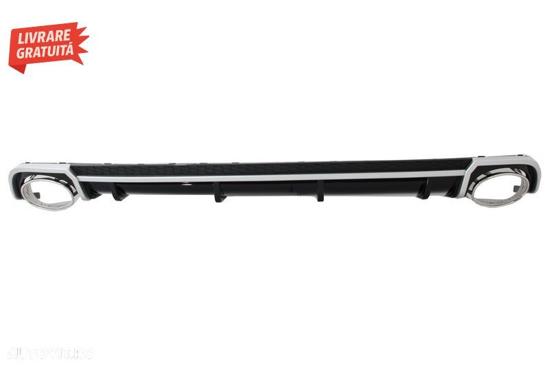 Difuzor Bara Spate si Ornamente Evacuare Audi A4 B9 8W (2016-2018) Sedan Avant RS4- livrare gratuita - 1