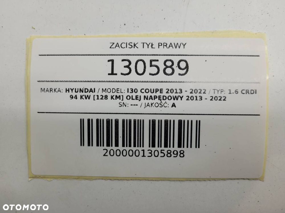 ZACISK HAMULCOWY TYŁ PRAWY HYUNDAI I30 COUPE 2013 1.6 CRDI - 7