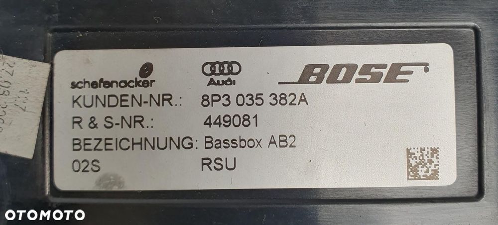 GŁOŚNIK SUBWOOFER AUDI A3 8P 8P3035382A - 2
