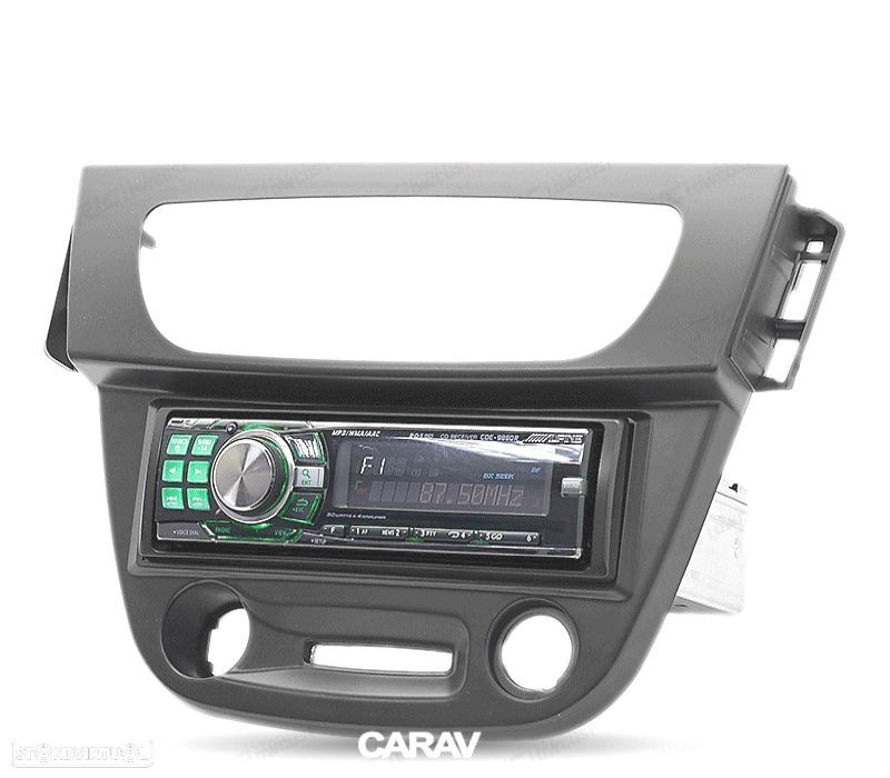 MOLDURA ADAPTADOR CINZA ESCURO PARA RADIO 1-DIN PARA RENAULT MEGANE 08-15 FLUENCE 09+ - 3