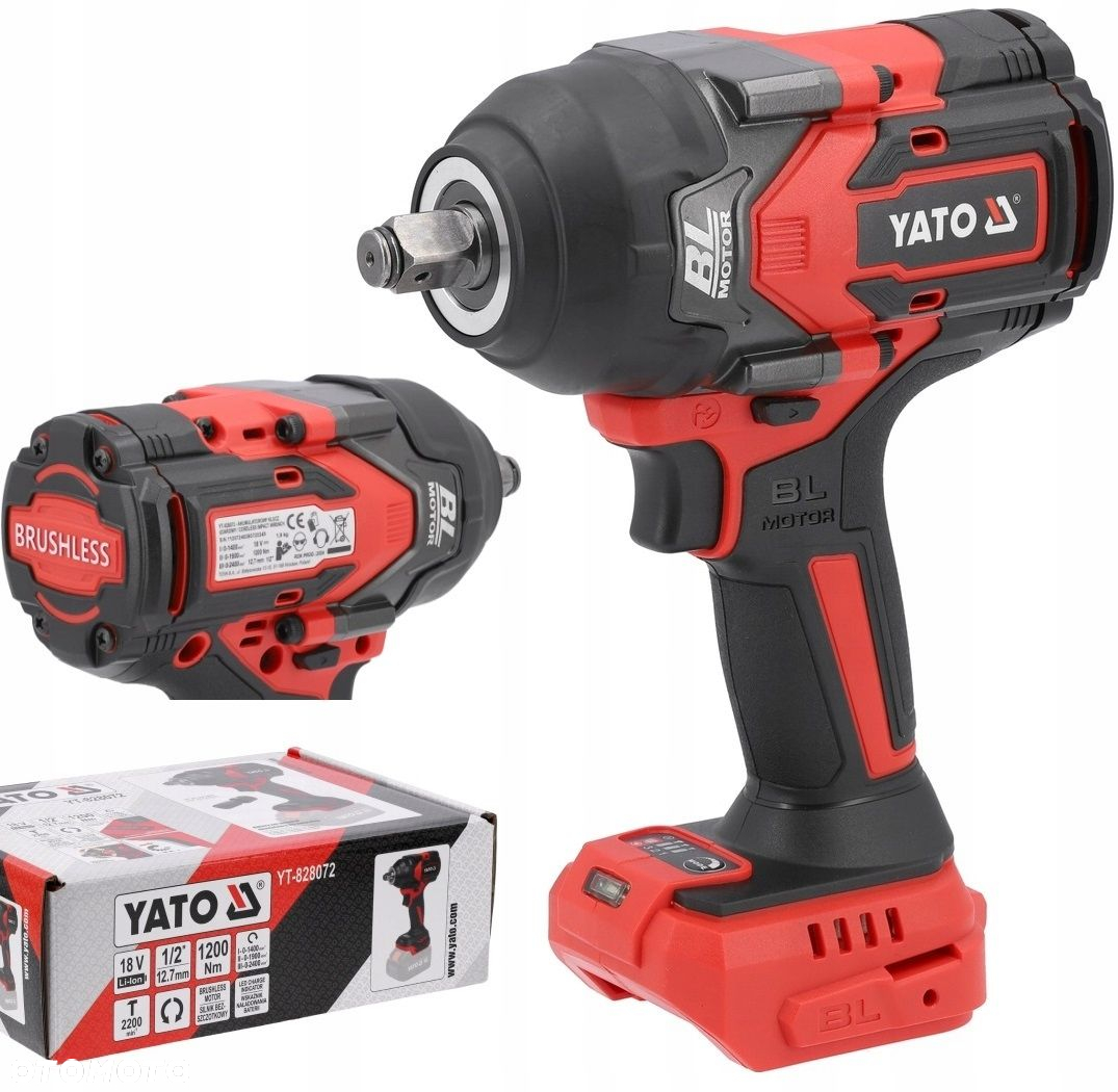 YATO KLUCZ UDAROWY AKUMULATOROWY BEZSZCZOTKOWY 18V 1200NM 1/2 ZAKRĘTARKA - 14