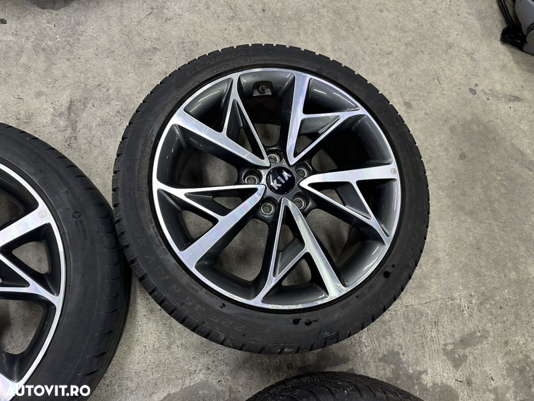Set jante aliaj KIA NIRO an 2019 cu cauciucuri 225/45R18 ,2 de iarna si 2 de vara si senzori presiune - 5