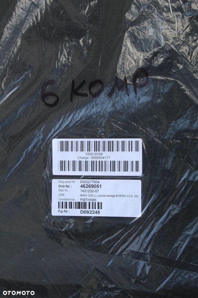 DYWANIKI WELUROWE BMW G30 7431232 NOWE - 2
